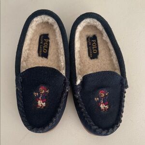 Polo Ralph Lauren Navy Moccasin Slippers